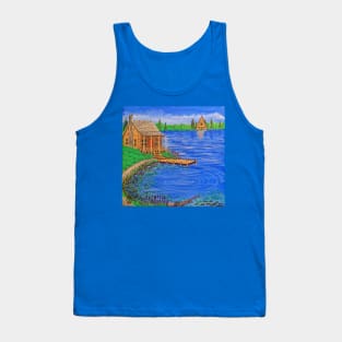 Cabin at the Lake in the Summer Season Tank Top